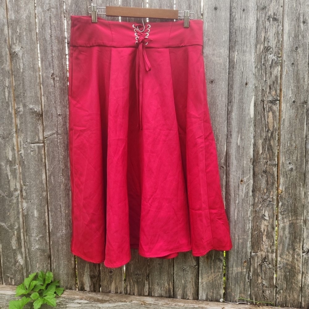 Belle Poque Rockabilly Swing Style Red Skirt